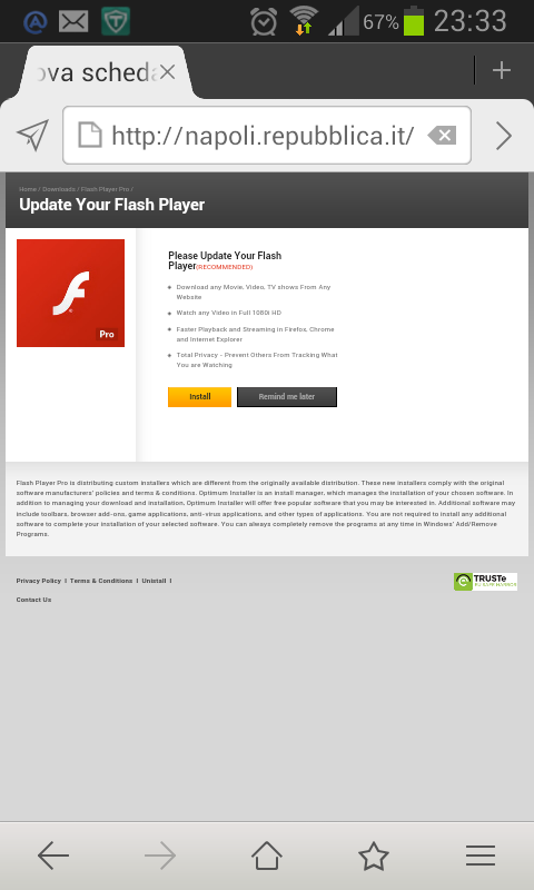 Finta Pagina Flash Player