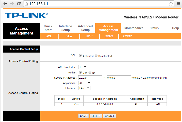 Tp-Link protezione accesso esterno pagina login