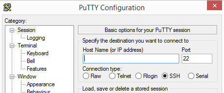 Connessione telnet con Putty