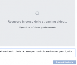 Configurazione dirette Facebook