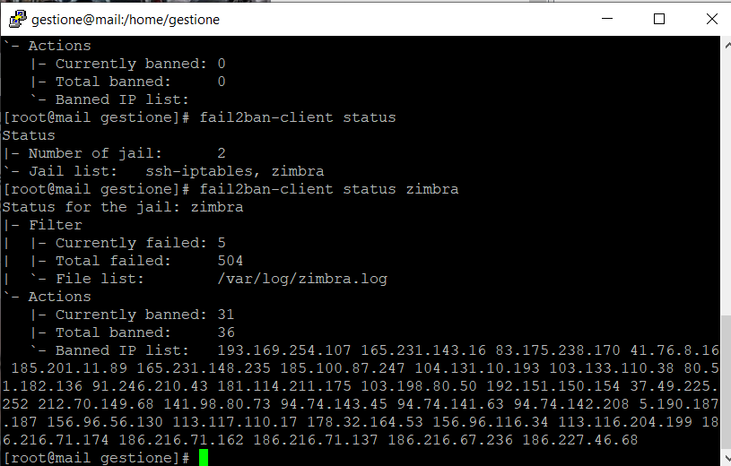 Fail2ban Zimbra